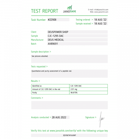 CJC-1295 Dac Hormone – Deus Medical - 2mg/vial