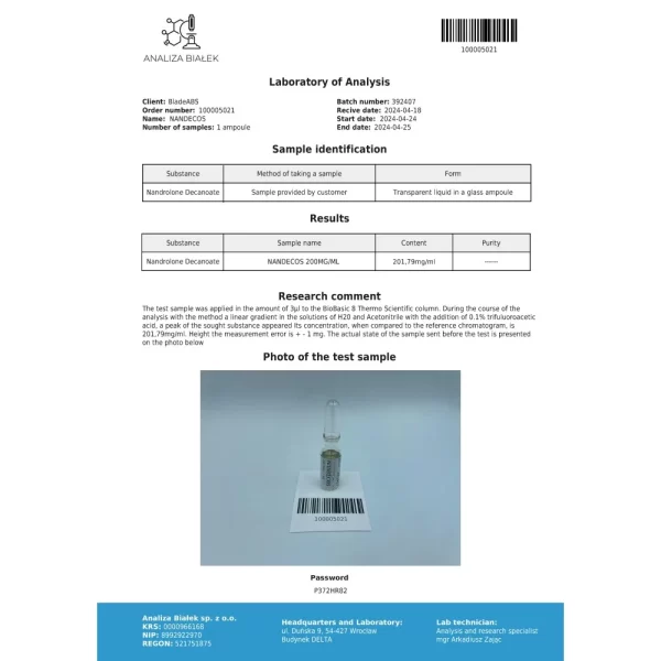 Nandrolone Decanoate – Driada - 200mg/mL - 1 vial