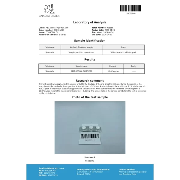 Stanozolol – Driada - 10mg - 100tabs