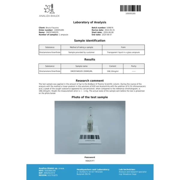 Masteron E – Driada - 200mg/mL - 1vial