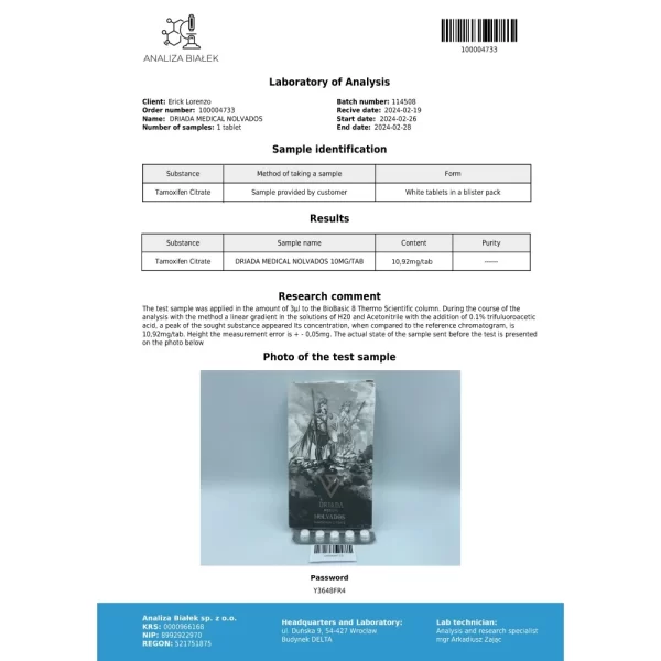 Nolvadex – Driada - 10mg - 100tabs
