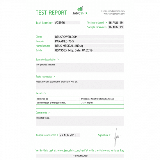Paramed 76.5 – Deus Medical - 76.5mg/mL