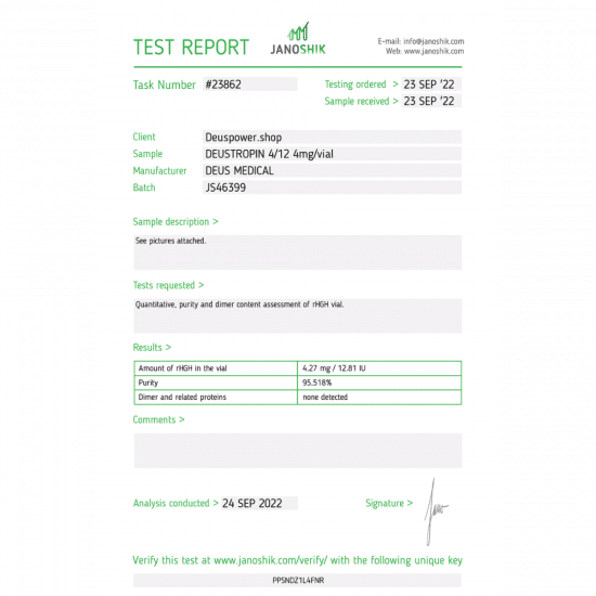 Deustropin HGH – Deus Medical - 120IU Box