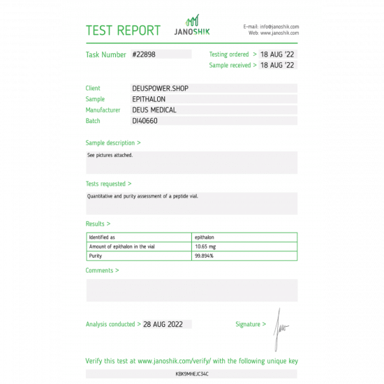 Epithalon – Deus Medical - 1mg/vial