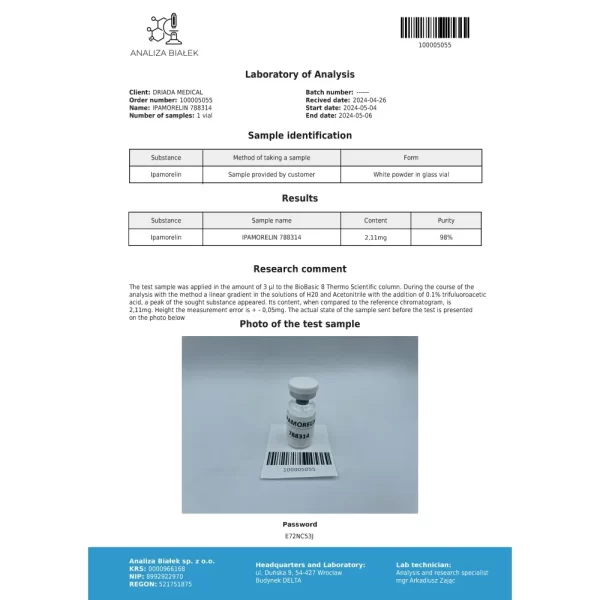 Ipamorelin (Growth Hormone-Releasing Peptide) – Driada - 2mg/vial