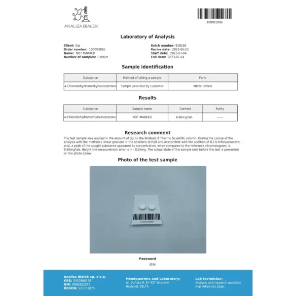 Turinabol – Driada - 10mg - 100tabs